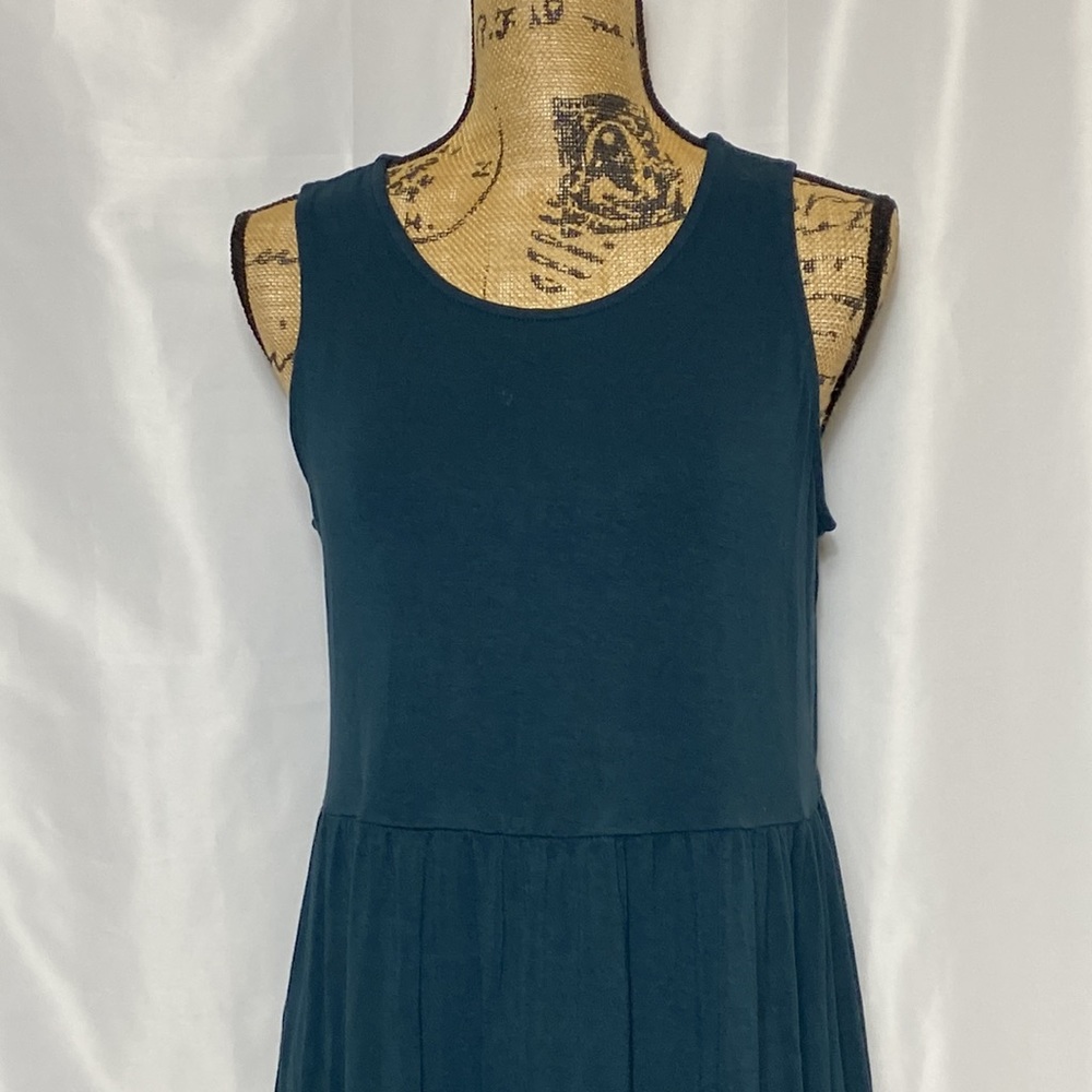 Bottle Blue Sleeveless Midi Dress M - Picture 2 of 8